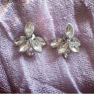 Rhinestone Post Jacket Earrings
